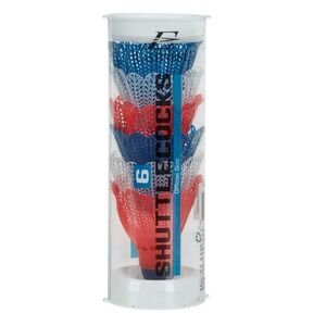 EastPoint Shuttlecocks Unisex OS Red White Blue 6 Pack Official Size Plastic